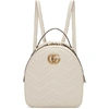Gucci Gg Marmont Matelassé Leather Backpack In White Chevron Leather