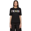 FENDI Black Stones Logo T-Shirt,FS6908 A1VM