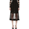 ALEXANDER MCQUEEN Black Panelled Mesh & Rib Skirt,507908Q1WJT