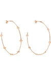 DIANE KORDAS SHIELD 18-KARAT ROSE GOLD DIAMOND HOOP EARRINGS