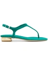 ANNA F ANNA F. THONG SANDALS - GREEN,7606CAMOSCIO12722750