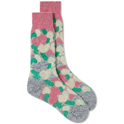 Ayame Socks Paneled Camouflage Sock In Multi