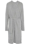 ALEXANDER WANG T WOMAN RIBBED-KNIT WOOL AND CASHMERE-BLEND CARDIGAN GRAY,US 7789028784045449