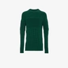 CURIEUX CURIEUX GREEN CASHMERE RIPPLE SWEATER,CAW16K03GREEN12478906