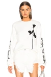 R13 Enjoy The Silence Script Sweatshirt In White In White