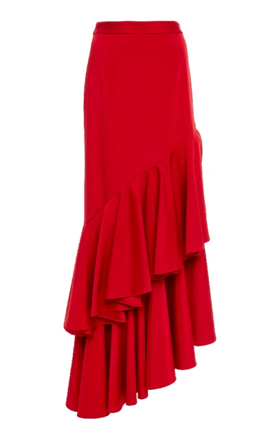 Hellessy Poppy Ruffle Skirt In Red