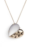ALEXIS BITTAR SMALL LUCITE GRATER HEART PENDANT NECKLACE,AB81N003019