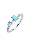 NADRI TURQUOISE & CRYSTAL RING,NR34177TBY5