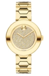 Movado 32mm Bold Crystal Bracelet Watch, Golden In Gold