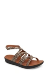 Fitflop Strata Gladiator Sandals In Taupe Snake Print Leather