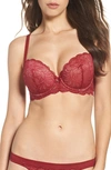 Le Mystere 'sophia' Lace Underwire Bra In Merlot