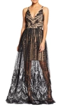 DRESS THE POPULATION CHELSEA LACE A-LINE GOWN,1508-2041
