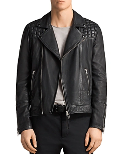 Allsaints Taro Leather Biker Jacket In Black