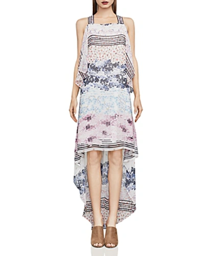 Bcbgmaxazria Aaric Floral Print High/low Dress In Off White/combo