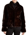 Maximilian Furs Maximilian Stand Collar Mink Coat In Choco