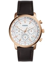 FOSSIL MEN'S CHRONOGRAPH GOODWIN BROWN LEATHER STRAP WATCH 44MM