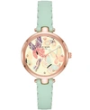 KATE SPADE KATE SPADE NEW YORK WOMEN'S HOLLAND MINT LEATHER STRAP WATCH 34MM