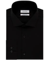 Calvin Klein Men's Steel Extra-slim Fit Non-iron Performance Stretch Herringbone Dress Shirt In Black