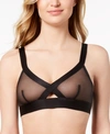 Dkny Sheers Mesh Cutout Bralette Dk4084 In Black