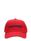 Dsquared2 Red Embroidered Logo Twill Cap In Red