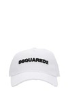 DSQUARED2 WHITE COTTON BASEBALL CAP,10521869