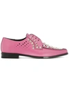 PRADA stud embellished lace-up shoes,1E701IF015B4L12715233
