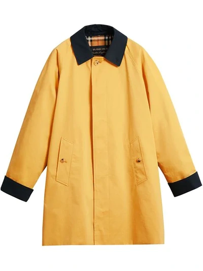 Burberry Reissued Waxed Cotton Gabardine Car Coat In Yellow