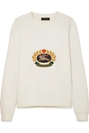 BURBERRY EMBROIDERED COTTON-BLEND JERSEY SWEATSHIRT