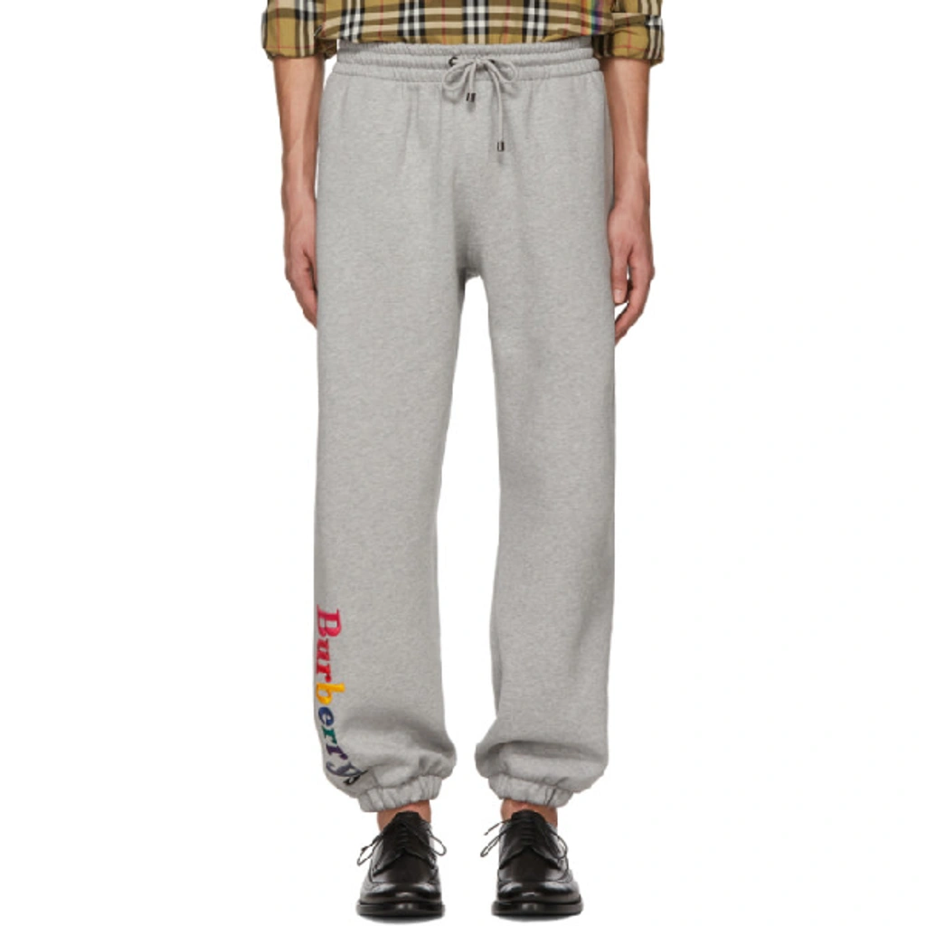 Burberry Archive Logo Jersey Sweatpants In Grey Melange ModeSens