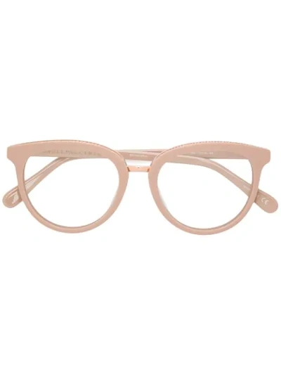 Stella Mccartney Round Framed Glasses In Nude & Neutrals