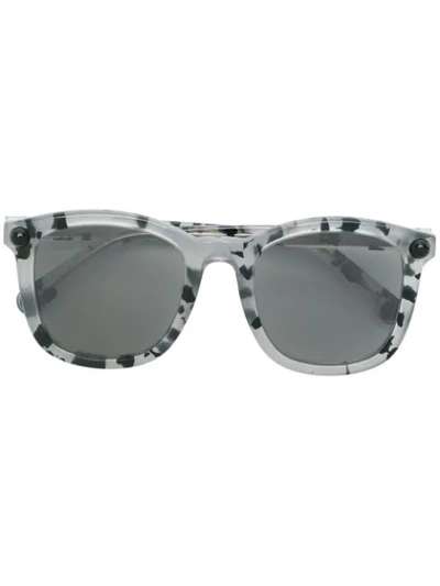 Christopher Kane Eyewear 方框斑点太阳眼镜 - 灰色 In Grey