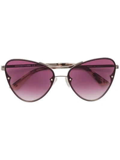 Mcq By Alexander Mcqueen Oversized Gradient Sunglasses In Metallic