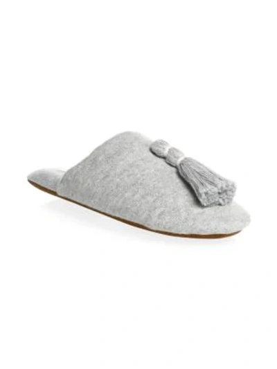 Skin Vara Tasseled Knit Slipper With Cooling Material In Heather Grey