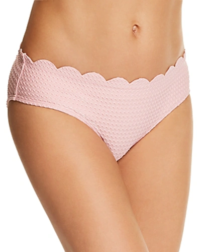 Kate Spade New York Marina Piccola Textured Scallop Hipster Bikini Bottom In Aloha Pink
