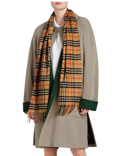 Burberry Classic Rainbow Vintage Check Cashmere Scarf In Brown ModeSens