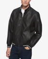 TOMMY HILFIGER MEN'S FAUX-LEATHER BOMBER JACKET