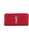 Saint Laurent Monogram Continental Wallet In Red