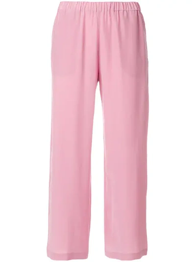 Aspesi Cropped Palazzo Trousers In Pink