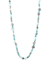CHAN LUU TURQUOISE AND STERLING SILVER LONG NECKLACE,0400097506035