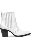GANNI CALLIE TEXTURED-LEATHER ANKLE BOOTS