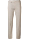 Aspesi Cropped Chino Trousers In Grey