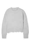 HELMUT LANG Distressed wool and cashmere-blend sweater