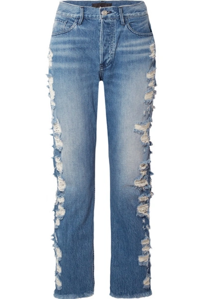3x1 W3 Higher Ground Cropped Distressed High-rise Jeans In Dosa