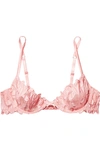 FLEUR DU MAL LILY EMBROIDERED LACE AND STRETCH-TULLE UNDERWIRED BRA