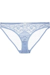 Stella Mccartney Ophelia Whistling Stretch-leavers Lace Briefs In Sky Blue