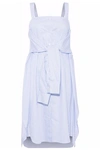 MAISON MARGIELA WOMAN TIE-FRONT STRIPED COTTON-POPLIN DRESS BLUE,US 4772211930077854