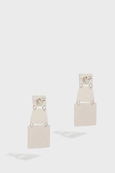 Annie Costello Brown Stak Layered Earrings In Silver