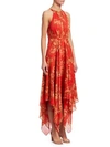 HALSTON HERITAGE Printed Halter handkerchief Gown