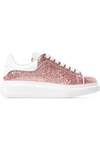 ALEXANDER MCQUEEN GLITTERED LEATHER EXAGGERATED-SOLE SNEAKERS