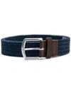 Polo Ralph Lauren Logo Debossed Woven Belt In Blue